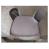 UL - Cream Wicker Armchairs Set With Coffee Table - Pair