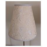 UL - Pair of Petite Table Lamps - Floral Embroidered Beige Shades