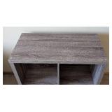 UL - Grey Wood Storage Cube - 4-Cubby Cabinet