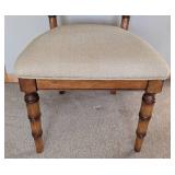 UL - Decorative Ladder-Back Side Chair  Beige Upholstered Seat, Wood Frame