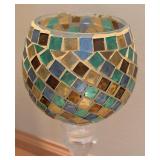 UL - Set of Three Decorative Mosaic Glass Candleholders