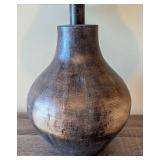 UL - Wood Table Lamp with Beige Shade, Missing Finial