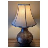 UL - Wood Table Lamp with Beige Shade, Missing Finial