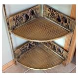 ML - Decorative Corner Shelf Iron Frame with Decorative Panels