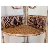 ML - Decorative Corner Shelf Iron Frame with Decorative Panels