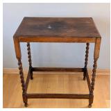 ML - Vintage Wood Side Table with Twisted Columns