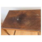 ML - Vintage Wood Side Table with Twisted Columns