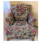 UL - Floral Armchair Floral Upholstered Accent Chair