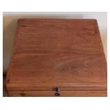 Lift-Top Side Table with Drawer on Black Metal Frame