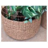 UL - Decorative Baskets With Faux Foliage - Set of 3