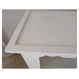 UL - White Glass-Door Storage Cabinet with 2 Drawers