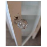 UL - White Glass-Door Storage Cabinet with 2 Drawers