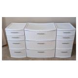 UL - Sterilite White Woven-Pattern Storage Set - 3-Drawer & 4-Drawer Units (3-Piece)
