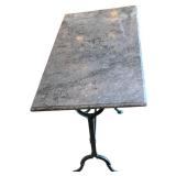 O - Green Cast Iron Base With Separate Marble Top Dining Table / Desk