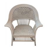 LR - Rattan Wicker Armchair & Ottoman - Pale Sage Cushions