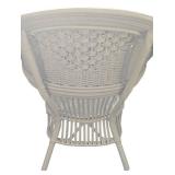 LR - Rattan Wicker Armchair & Ottoman - Pale Sage Cushions