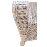 LR - Rattan Wicker Armchair & Ottoman - Pale Sage Cushions