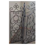 LR - Wrought Iron 5-Panel Folding Fireplace Screen