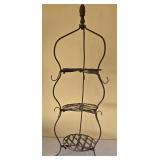 LR - Metal Plant Display Stand Set - 3-Tier Center & Pair Side Stands + 3 Faux Pots