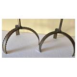 LR - Metal Plant Display Stand Set - 3-Tier Center & Pair Side Stands + 3 Faux Pots