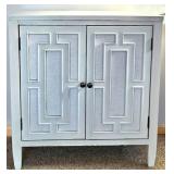 LR - Cabinet with woven accents - light gray finish