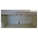 LR - Cabinet with woven accents - light gray finish