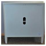 LR - Cabinet with woven accents - light gray finish