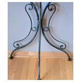 LR - Wrought Iron Half-Moon Console Table, Distressed Patina