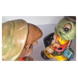 LR - Walt Disney Ceramic Pinocchio & Jiminy Cricket Figures