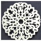 LR - Round Distressed Wood Wall Hangings - Sage Green 19.5-in diameter & Gray 23.5-in diameter (Lot of 2)