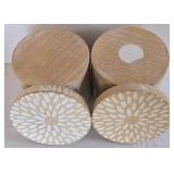 K - Wooden Canisters With Lids Pair and Ceramic Planter