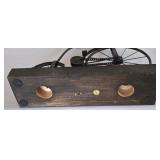 K - Vintage Metal Penny-Farthing Bicycle Sculpture on Wood Base