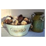 K - Tin Milk Can Planter & Garden Bucket