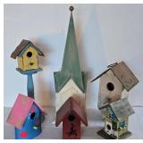 K - Rustic Wooden Birdhouses - Assorted, Largest 20-in Tall