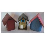 K - Rustic Wooden Birdhouses - Assorted, Largest 20-in Tall