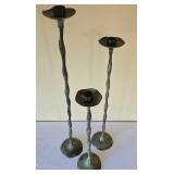 K - Decorative Standing Medallion & 3 Candlesticks