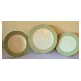 K - Pier 1 Stoneware Antique Floral Dinnerware Set - 12 Dinner Plates, 12 Salad Plates, 11 Bowls, 2 Mugs