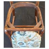 DR - Vintage Wood Chair - Floral Upholstery