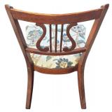 DR - Vintage Wood Chair - Floral Upholstery