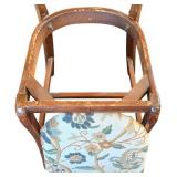 DR - Vintage Wood Chair - Floral Upholstery