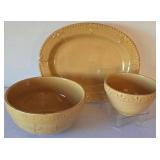 K - Signature Sorrento Stoneware Serving Set - Platter 11x14 + Bowls