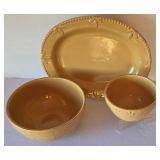 K - Signature Sorrento Stoneware Serving Set - Platter 11x14 + Bowls