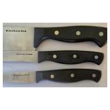 K - Canister Set on Wood Stand with Lids - 3 Canisters + Utensil Crock, Graters & Measuring Cups