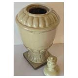 K - Decorative Olive Ceramic Vases & Apothecary Jar (Lot of 6)