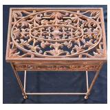 LR - Iron Filigree Table - Copper-Toned