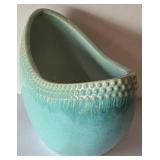 K - Ceramic Planter Turquoise with Dotted Rim
