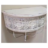 MR - White Metal Wall Shelf, Round Wall Hanging and Wooden Wall Hook Plaque