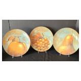 MR - Pier 1 Imports Stoneware Floral Fruit Platter Set (8 pcs)
