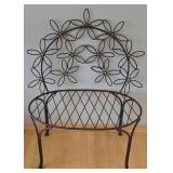 O - Garden Bench - Wrought Iron with Floral Back