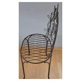 O - Garden Bench - Wrought Iron with Floral Back